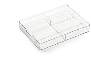 durable desktop drawer caddy, oranizing small office supplies within 13" w x 9.5" d x 1.9" h, transparent (338419)