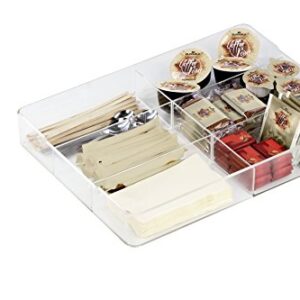 Durable Desktop Drawer Caddy, Oranizing Small Office Supplies Within 13" w x 9.5" d x 1.9" h, Transparent (338419)