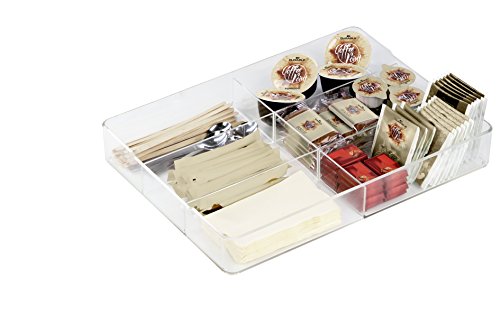 Durable Desktop Drawer Caddy, Oranizing Small Office Supplies Within 13" w x 9.5" d x 1.9" h, Transparent (338419)