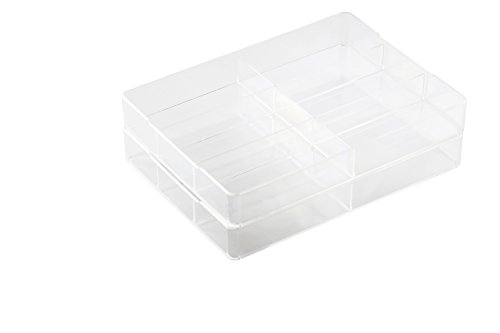 Durable Desktop Drawer Caddy, Oranizing Small Office Supplies Within 13" w x 9.5" d x 1.9" h, Transparent (338419)