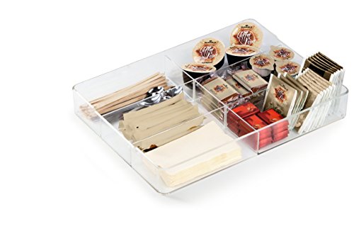 Durable Desktop Drawer Caddy, Oranizing Small Office Supplies Within 13" w x 9.5" d x 1.9" h, Transparent (338419)