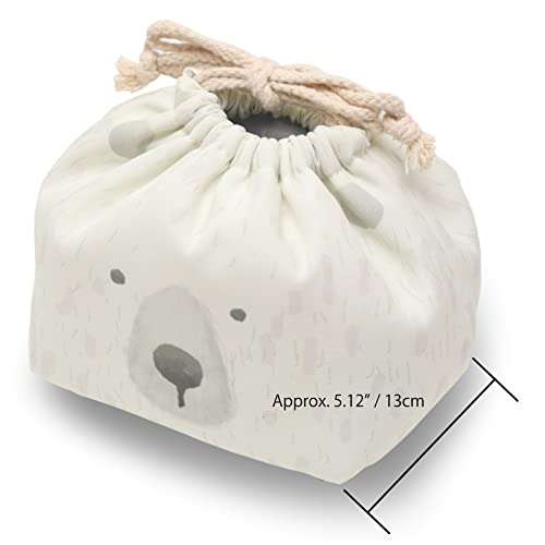 TOYO CASE Animal Lunch Pouch Drawstring Bag Insulation Aluminum Sheet inside POLAR BEAR