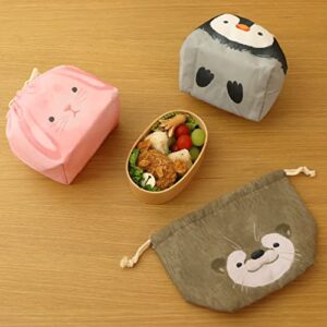 TOYO CASE Animal Lunch Pouch Drawstring Bag Insulation Aluminum Sheet inside POLAR BEAR