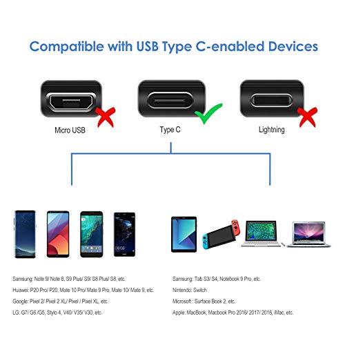 Rankie USB-C to USB-A 3.0 Cable, Type C Charging and Data Transfer, 3-Pack 3 Feet