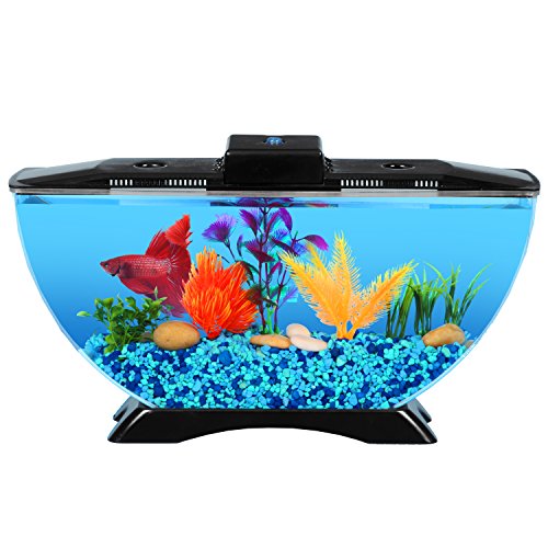 BettaTank 1-Gallon Deco Fish Tank with LED Lighting