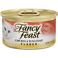 fancy feast flaked chicken & tuna feast cat food 3 oz, 12 cans