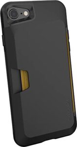 smartish iphone 7/8/se (2020) wallet case - wallet slayer vol. 1 [slim + protective + grip] credit card holder for apple iphone se 2020 & iphone 7/8 - [silk] - black tie affair
