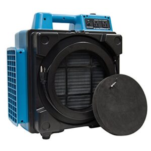 xpower x-2480a commercial air scrubber, negative air, 550 cfm, 3-stage hepa filtration, 5-speed, daisy chain, filter light, energy efficient, blue