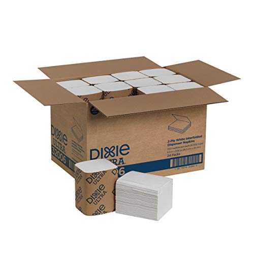 Georgia-Pacific Dixie Ultra Interfold 2-Ply Napkin Dispenser Refill; White; 32006; 250 Napkins Per Pack; 24 Packs Per Case