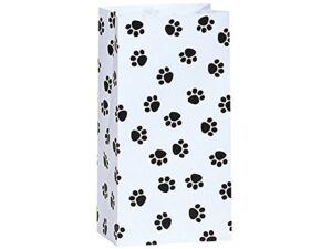 a1 bakery supplies 50/set paw print black & white - all-occasion paper favor gift bags - 2lb - 4-1/4x2-3/8x8-3/16 made in usa