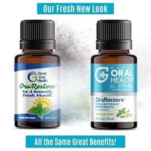 OraRestore Natural Bad Breath Treatment—Concentrated Blend of Essential Oils—Dentist Formulated Liquid Toothpaste & Mouthwash for Healthy Gums & Teeth—Tooth Oil for Oral Care w/eBooklet 15ml (1 Pack)