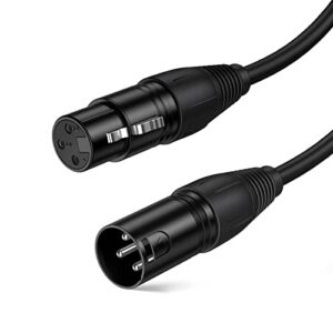 cablecreation xlr microphone cable, 6 ft xlr male to xlr female balanced 3 pin mic cables, black