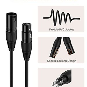 CableCreation XLR Microphone Cable, 6 FT XLR Male to XLR Female Balanced 3 PIN Mic Cables, Black