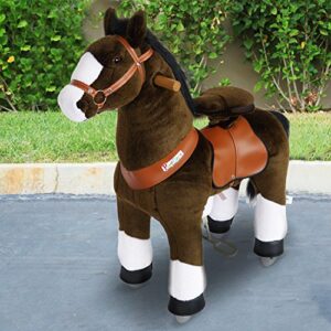 PonyCycle Pony Cycle Riding Horse Chocolate Brown with White Hoof- Small Riding Horse