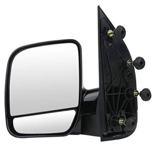 scitoo driver side mirror fit for 2002-2008 for ford e150 e250 e350 e450 e550 van with duel glass fold manual controlling features puddle light exterior accessories left side mirror