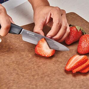 Kyocera Innovation Series Ceramic 4.5" Utility Knife with Soft Touch Ergonomic Handle, Black Blade, Black Handle