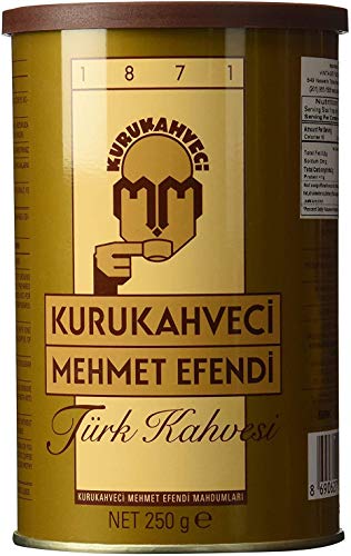 Mehmet Efendi Turkish Coffee 8.8oz w/ Stainless Steel Coffee Pot