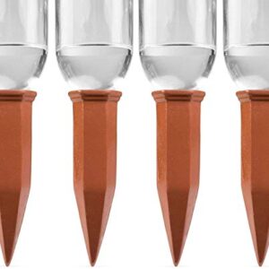 Modern Innovations Ceramic Terracotta Self Watering Spikes (4 Pack) Vacation Automatic Plant Waterer Devices, Indoor/Outdoor Planter Insert, Terra-Cotta Stakes for Potted Plants, Auto-Water System