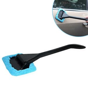 FULL WERK Microfiber Windshield Cleaner Multipurpose Microfiber Car Duster Windshield Cleaner Auto Glass Window Brush with Long Handle and Pivoting Head