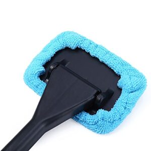 FULL WERK Microfiber Windshield Cleaner Multipurpose Microfiber Car Duster Windshield Cleaner Auto Glass Window Brush with Long Handle and Pivoting Head