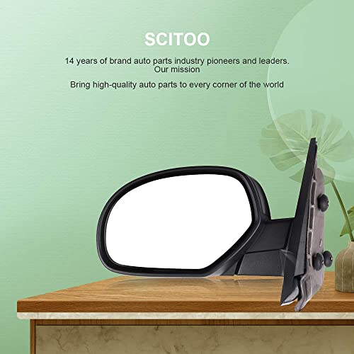 Scitoo Towing Mirrors fit for Chevy for GMC Left Driver Side Automotive Exterior Mirrors fit 2007-2013 for Chevy Silverado for GMC Sierra (07 for new body) with Power Controlling and Heated Features