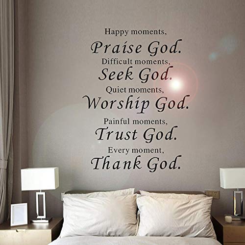 Wall Vinyl Decal Quote Sign Christian Praise God DIY Art Sticker Home Wall Decor