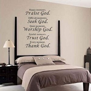 Wall Vinyl Decal Quote Sign Christian Praise God DIY Art Sticker Home Wall Decor