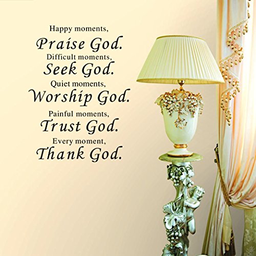 Wall Vinyl Decal Quote Sign Christian Praise God DIY Art Sticker Home Wall Decor