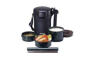 tiger lwu-a172-km tiger thermos bottle, insulated lunch box, stainless steel, rice bowl, approx. 3 cups, black