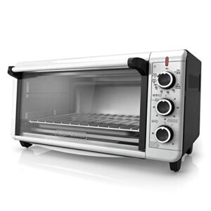 black+decker to3240xsbd 8-slice extra wide convection countertop toaster oven, includes bake pan, broil rack & toasting rack, stainless steel/black convection toaster oven