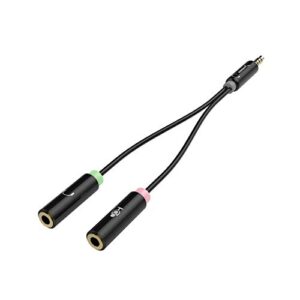 sabrent 3.5mm headset splitter adapter cable for headsets with separate headphone/microphone plugs (cb-auhm)