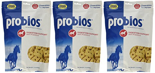 (3 Pack) Probios Probiotic Treats For Horses, Apple Flavor, 1 Pound Each