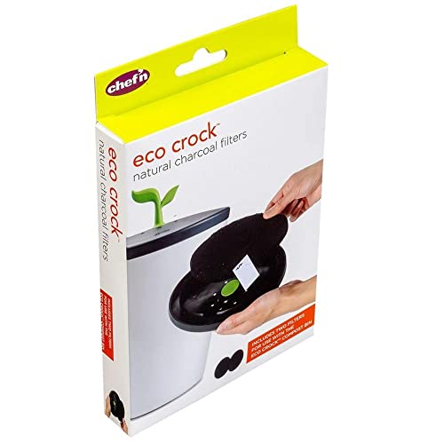 Chef'n Natural Charcoal Compost Filter, Dimensions - oval, approx. 6-1/2 x 5 inches, 3/8 inch thick, Black