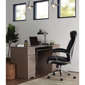 Realspace® - Chair - Modern Comfort Verismo Bonded Leather High-Back Executive Chair, Black/Chrome - 31" x 14" x 24.5"