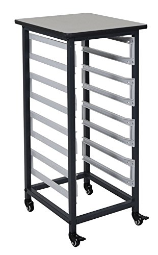 LUXOR MBS-SR-4L Mobile Bin System - Single Row Gray 20 L x 17 125 W x 37 5 H