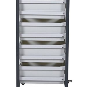 LUXOR MBS-SR-4L Mobile Bin System - Single Row Gray 20 L x 17 125 W x 37 5 H