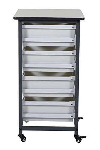 LUXOR MBS-SR-4L Mobile Bin System - Single Row Gray 20 L x 17 125 W x 37 5 H