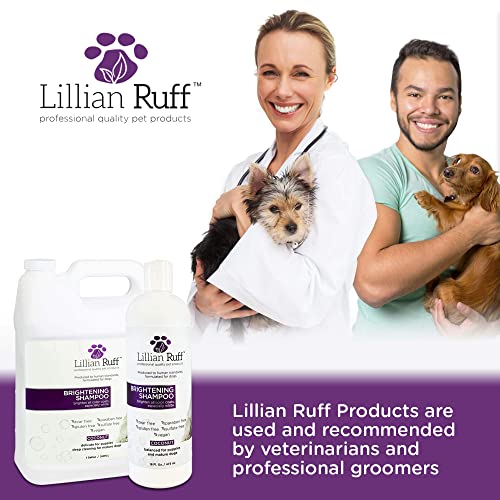 Lillian Ruff Ultra-Brightening Professional Whitening Shampoo for Dogs with Aloe & Coconut Oil for Dry Skin & Itch Relief - pH-Balanced Dog Whitening Shampoo Remove Stains, Yellowing, & Odor (16oz)