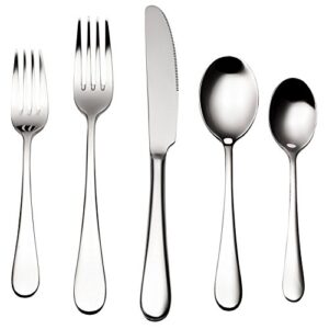 bruntmor, alba silverware royal 45 piece flatware cutlery set, 18/10 stainless steel, service for 8