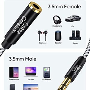 3.5mm Headphone Extension Cable, CableCreation 3.5mm Male to Female Stereo Audio Cable Adapter with Gold Plated Connector, 15 Feet