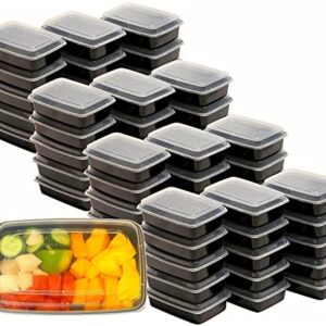 50 Pack - SimpleHouseware 1 Compartment Reusable Food Grade Meal Prep Storage Container Lunch Boxes, 28 Ounces