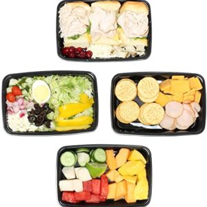 50 Pack - SimpleHouseware 1 Compartment Reusable Food Grade Meal Prep Storage Container Lunch Boxes, 28 Ounces