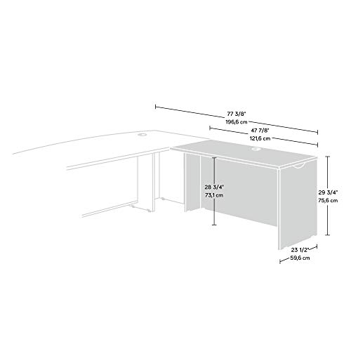 Sauder Via Desk Return, L: 47.87" x W: 23.47" x H: 29.76", Bourbon Oak Finish