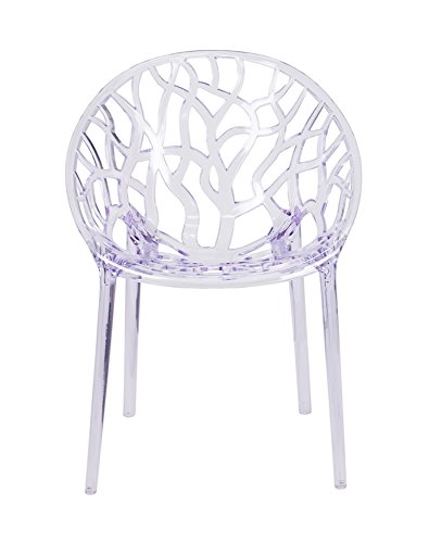 Flash Furniture Jonah 4 Pack Specter Series Transparent Stacking Side Chair