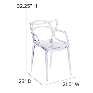 Flash Furniture Josh 4 Pack Nesting Series Transparent Stacking Side Chair