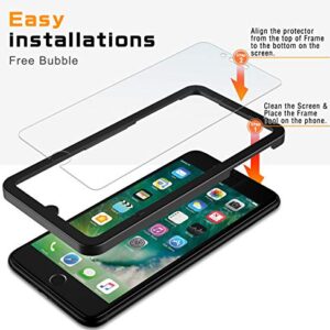 NEARPOW [4 Pack] For iPhone 8 / iPhone 7 Screen Protector [Tempered Glass] Screen Protector with [9H Hardness] [Crystal Clear] [Easy Bubble-Free Installation] [Scratch Resist]