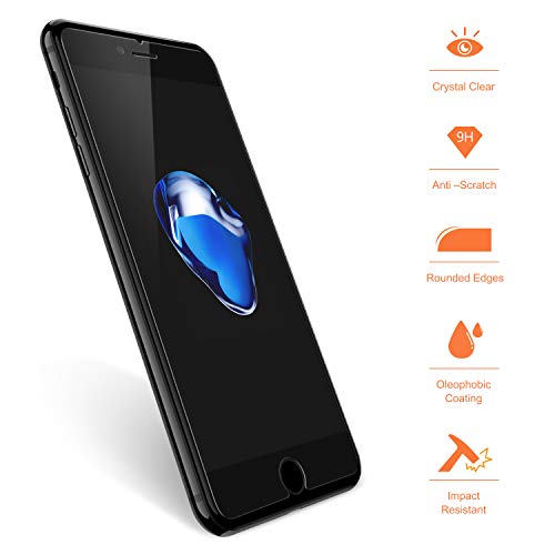 NEARPOW [4 Pack] For iPhone 8 / iPhone 7 Screen Protector [Tempered Glass] Screen Protector with [9H Hardness] [Crystal Clear] [Easy Bubble-Free Installation] [Scratch Resist]