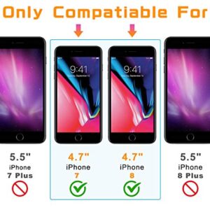 NEARPOW [4 Pack] For iPhone 8 / iPhone 7 Screen Protector [Tempered Glass] Screen Protector with [9H Hardness] [Crystal Clear] [Easy Bubble-Free Installation] [Scratch Resist]