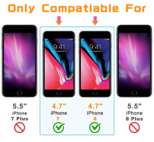 NEARPOW [4 Pack] For iPhone 8 / iPhone 7 Screen Protector [Tempered Glass] Screen Protector with [9H Hardness] [Crystal Clear] [Easy Bubble-Free Installation] [Scratch Resist]