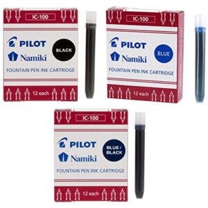 Pilot Namiki IC100 Fountain Pen Ink Cartridge Black, Blue, Blue/Black (69100-69101 - 69102)